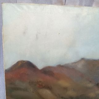 Cuadro oleo paisaje montaña Asturias