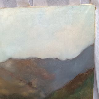 Cuadro oleo paisaje montaña Asturias