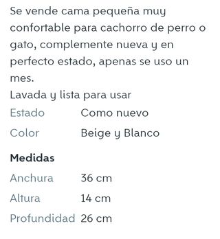 Cama pequeña para mascota