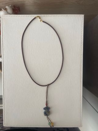 Collar cuero con colgante oso TOUS