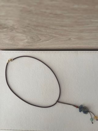 Collar cuero con colgante oso TOUS