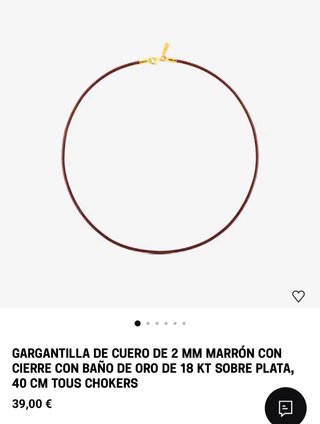 Collar cuero con colgante oso TOUS