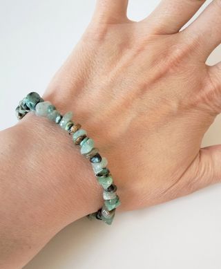 XL Bracciale uomo pietre verdi