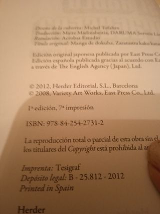 El manga .Así habló Zaratustra