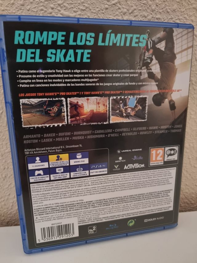 Tony hawks pro skater 1+2 ps4