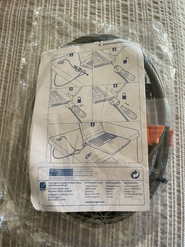 Cadena seguridad para portatil