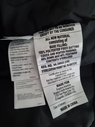 Saco bugaboo alto rendimiento negro