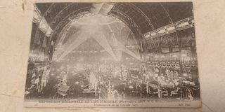 Postal Antigua Exposición Automóvil Paris 1907