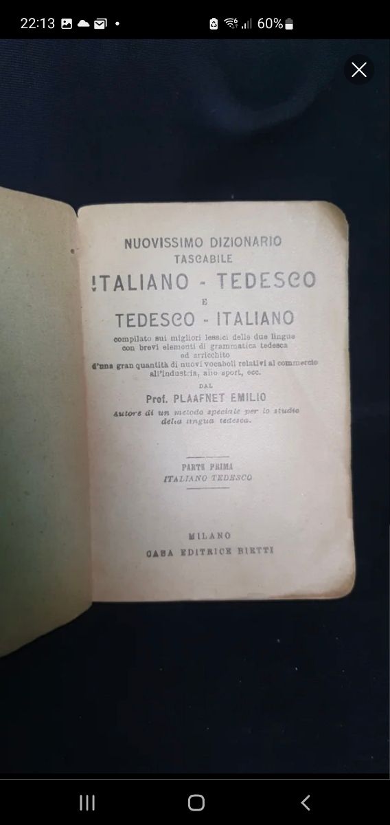 Antico Dizionario del 1936