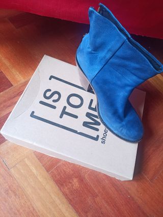 Botín azul mujer