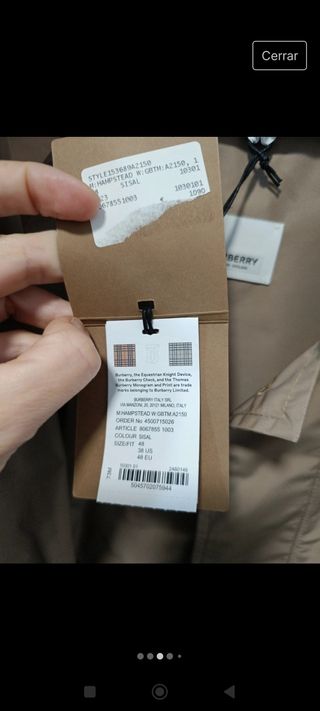 Gabardina hombre Burberry 