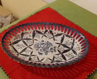 Porta oggetti in porcellana blu - oro