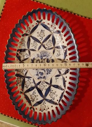 Porta oggetti in porcellana blu - oro