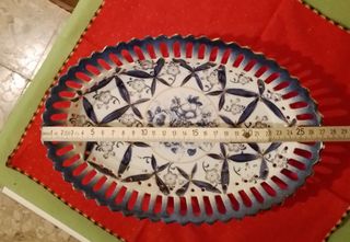 Porta oggetti in porcellana blu - oro