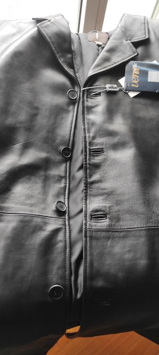 Cappotto pelle nero uomo Nuovo Conbipel