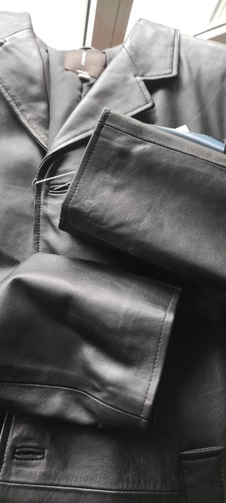 Cappotto pelle nero uomo Nuovo Conbipel