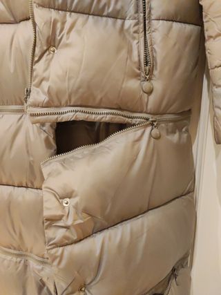 Parka beis de mujer, hecha en Italia. T M