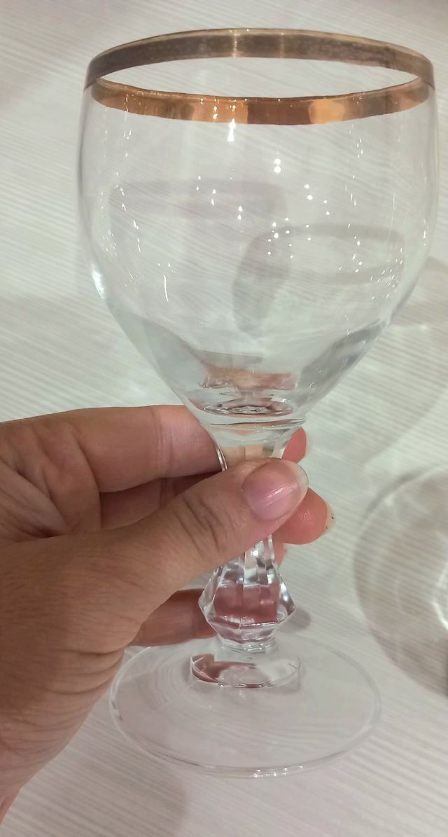 Calici cristallo e oro vintage