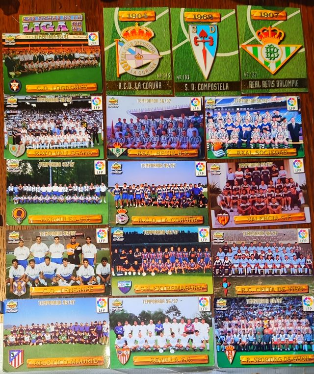 LOTE 1 FICHAS DE LA LIGA 96/97