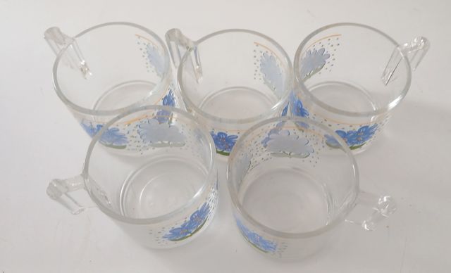 Set di 5 tazzine da tè decorate