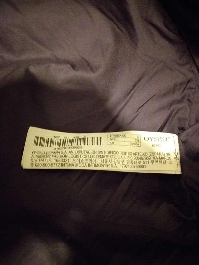 Abrigo oysho talla S