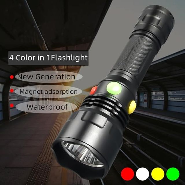 4 en 1 Linterna Multicolor SeñalizaciónFerroviaria