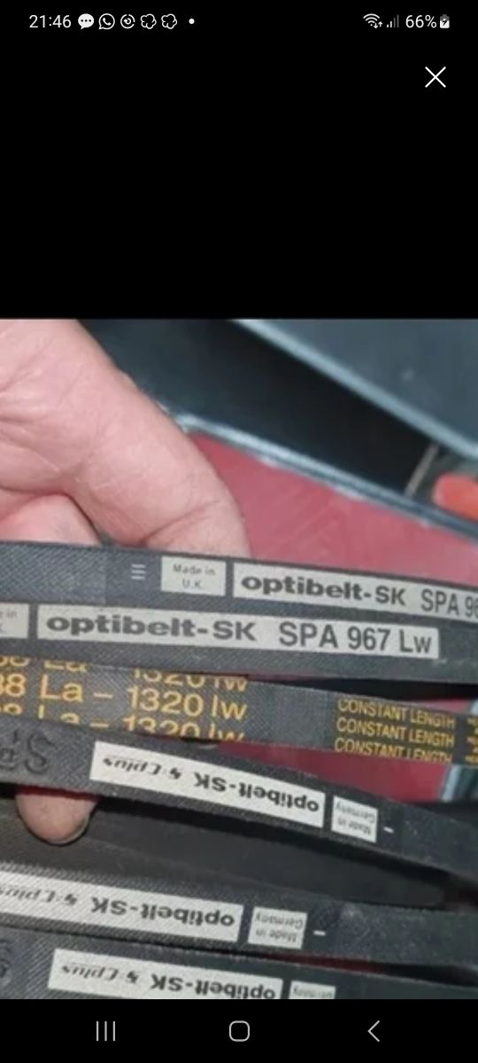 Correa trasmision trapezoidal extractor