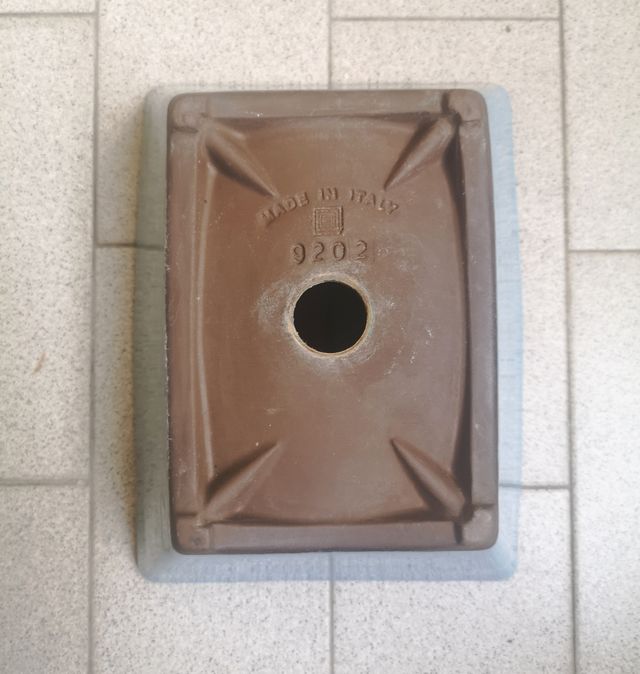 Vaso rettangolare smaltato turchese