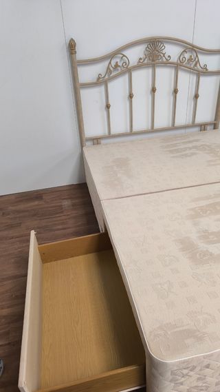 SOMIER CON 2 CAJONES MAS CABEZAL FORJA 1'90x1'35