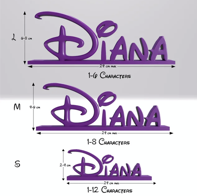 Placas de nombre personalizado estilo disney en 3D