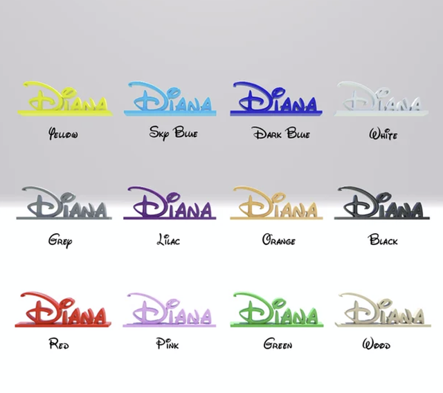 Placas de nombre personalizado estilo disney en 3D