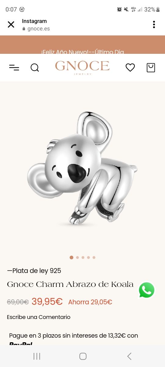 Gnoce Charm Koala,Aguacate,Flor,Encanto