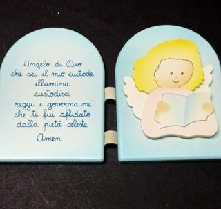 Pala a libretto con preghiera angelo di dio