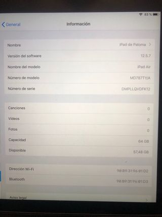 Ipad Air Wifi modello A1474 64GB incontaminato
