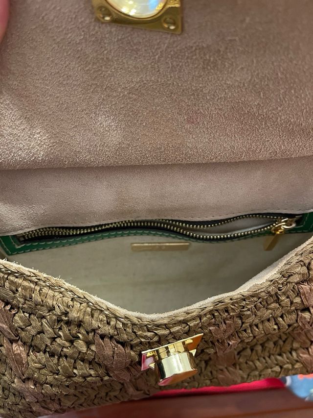 Bolso Purificación García piel verde 35€
