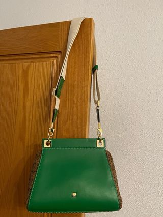 Bolso Purificación García piel verde 35€