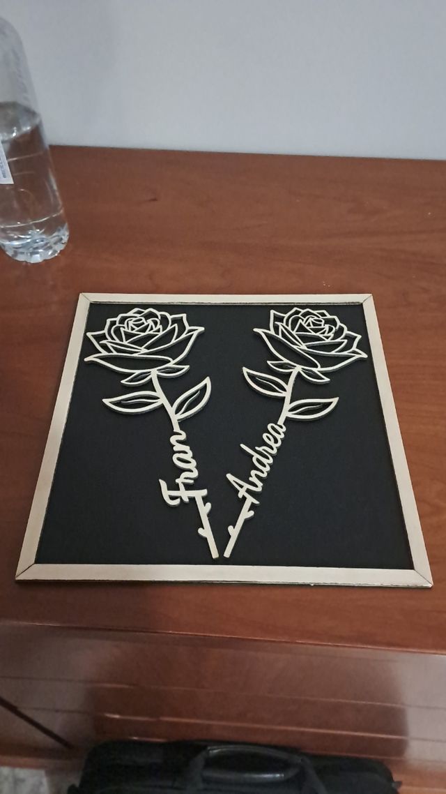 Rosa in legno Quadro