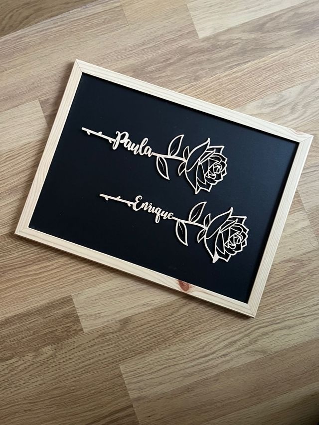 Rosa in legno Quadro