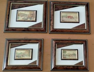 Set quadretti anni 80 legno naturale
