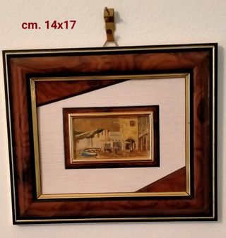 Set quadretti anni 80 legno naturale