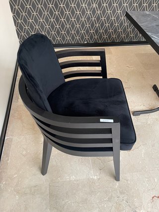 SILLA PIEL TERCIOPELO Y MADERA
