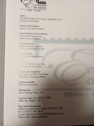 Emision de sellos España y Andorra 2005