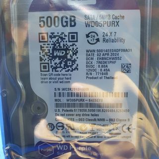 HARD DISK DI SICUREZZA WESTERN DIGITAL 500GB HDD