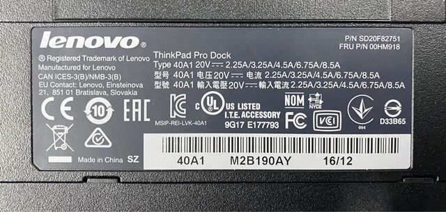 Lenovo ThinkPad Pro Dock 40A1