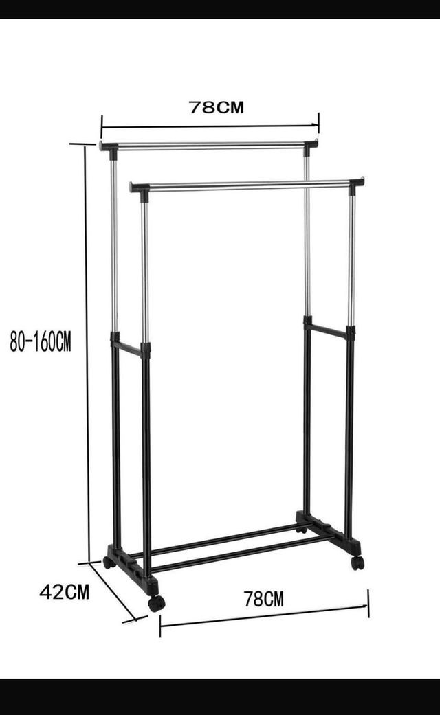 stand appendiabiti in Metallo con ruote