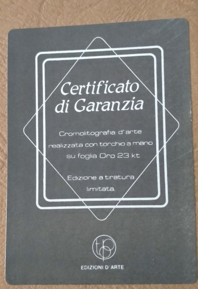 Quadretto vintage legno/foglia oro