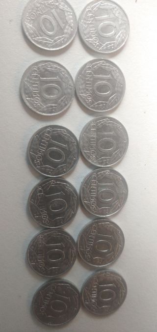 Lote monedas 10 céntimos 1959 Franco