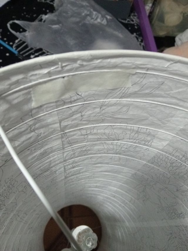 Lampara de pie de papel japones