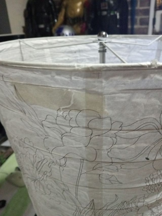 Lampara de pie de papel japones