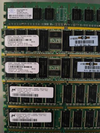 Lote Tarjetas memoria RAM 512mb y 1gb 